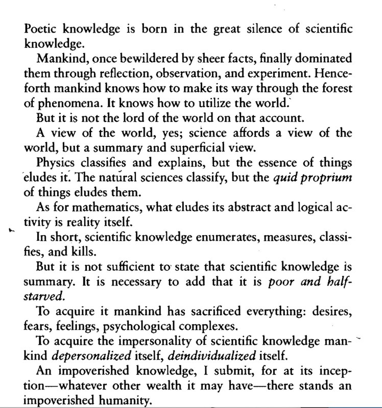 “Poetic knowledge is born in the great silence of scientific knowledge” Aimé Césaire (1944-45)