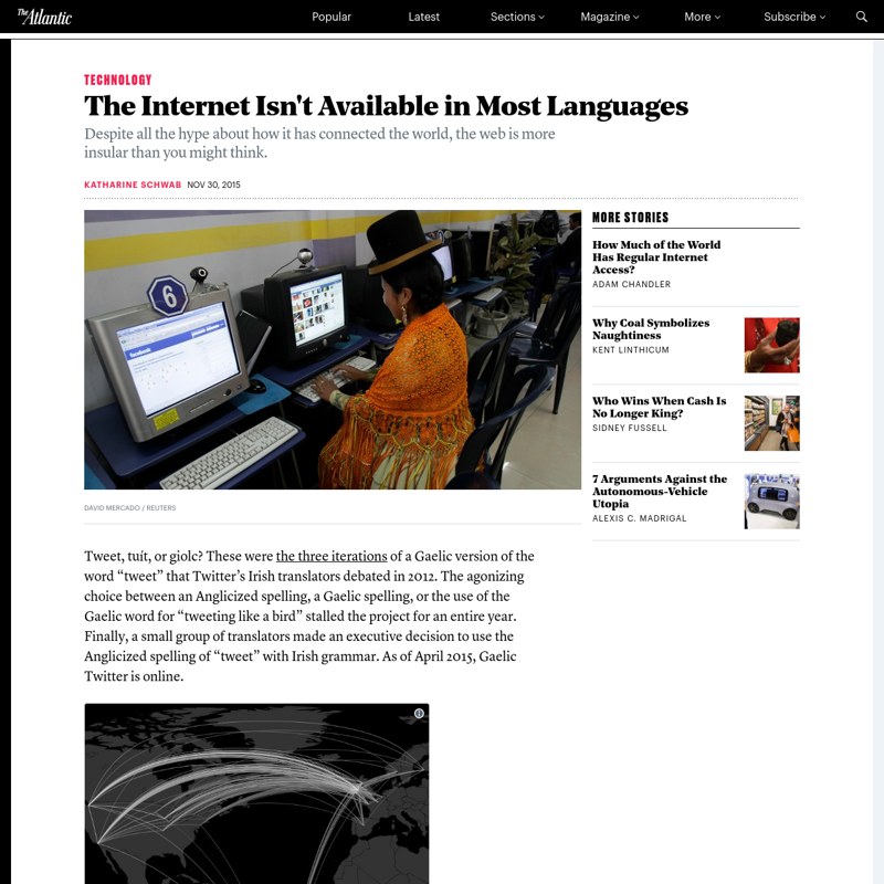 The Internet Isn't Available in Most Languages